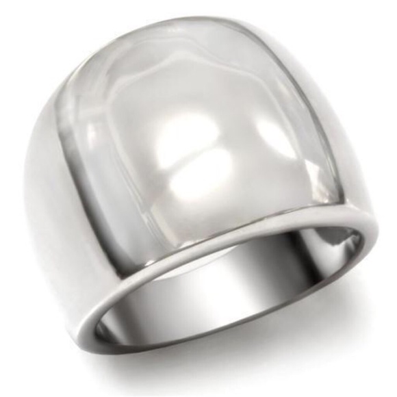 STAINLESS STEEL Wide High Polished Dome Ring NWT - Picture 11 of 14